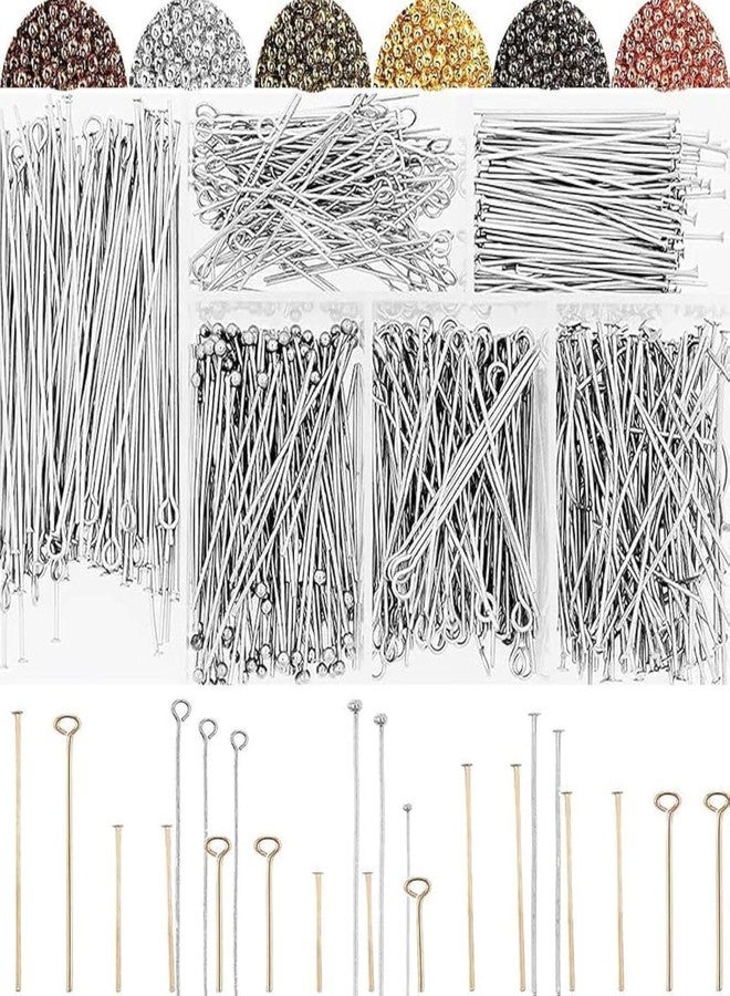 دي آي واي كرافتس دبابيس زينة مفتوحة العيون لصنع المجوهرات، 50 غرام، فضي لامع، دبابيس رأس لصنع المجوهرات، دبابيس عيون خرزية لصنع الأقراط، دبابيس زينة طينية لصنع القلائد والأساور، 30 مم (50 غرام، فضي لامع) - Image 1